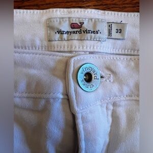 Vineyard Vines White Pants crop fringe hem line great quality  Sz 33